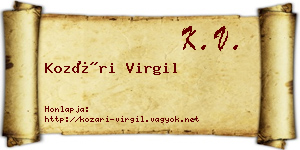 Kozári Virgil névjegykártya